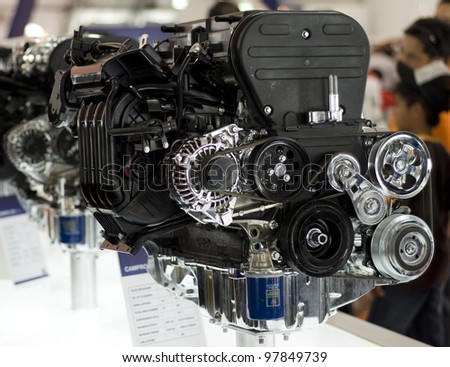 KUALA LUMPUR - MARCH 15: Prototype of new engine during the exhibition Power of 1 in Stadium Bukit Jalil, Kuala Lumpur, Malaysia, on March 15, 2012.