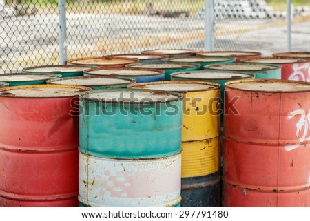 petrol garbage in rusty tank discard form factory