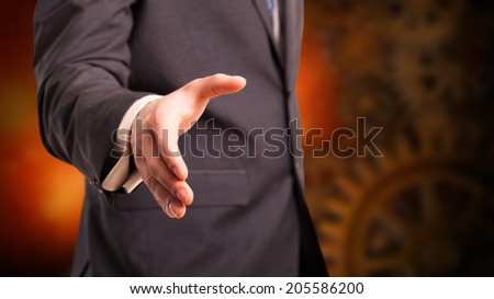 businessman with greeting gesture