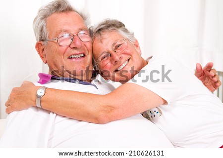 senior couple embracing each other