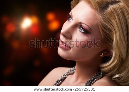 attractive woman in evening wear