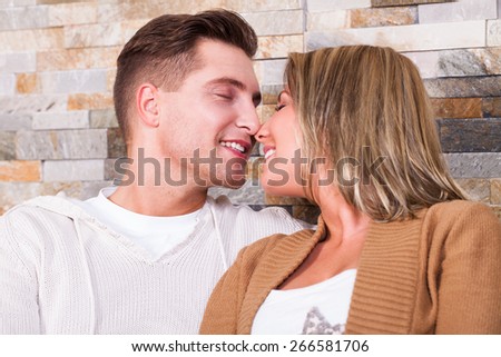 young couple in the living room