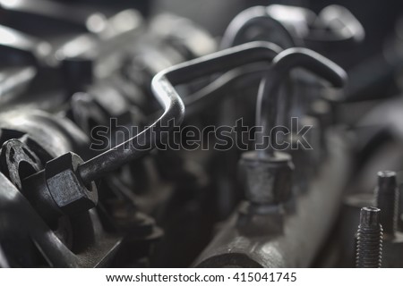 Gear of the machine in gearbox, transmission the power from engine to wheel, Machine equipment of vehicles, repair machine job in the garage.