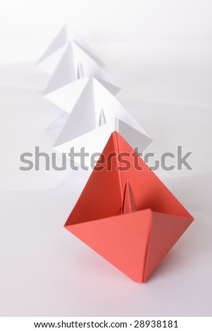 Sea transportation, origami ships