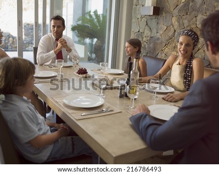 Family at the dining table.