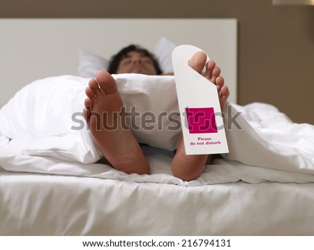 Man sleeping with a \