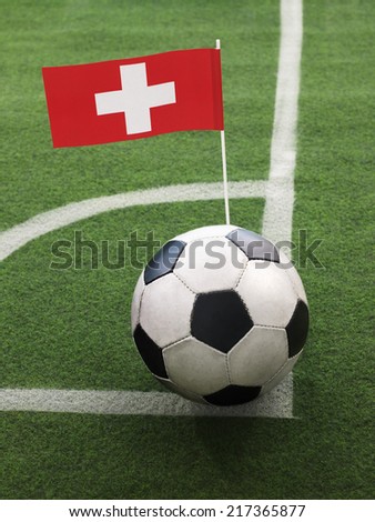 Swiss Flag on Top of Soccer Ball