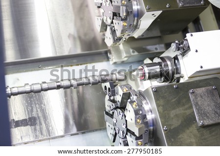 automotive industrial metal work machining process by cutting tool on \
CNC lathe