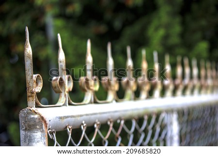 metal fence close up