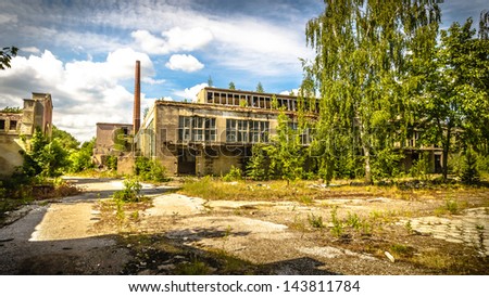 ruins of a very heavily polluted industrial factory, place was known as one of the most polluted towns in Europe