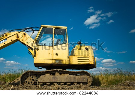 digger, Heavy Duty construction equipment parked at work site