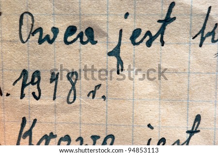 old recipe handwriting detail, vintage letter detail