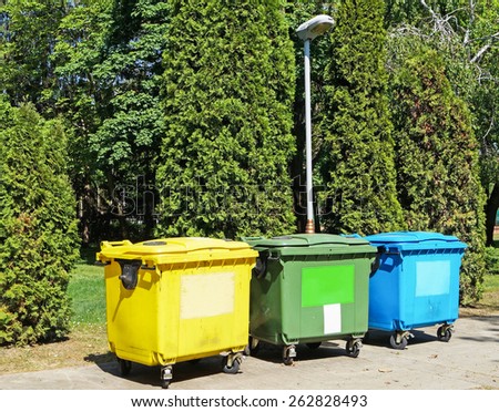 Large garbage cans for recycling