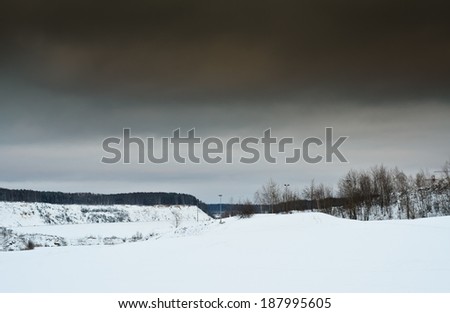 Winter landscape before storm