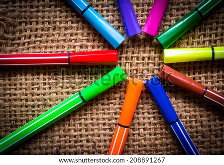 Many different colored pen