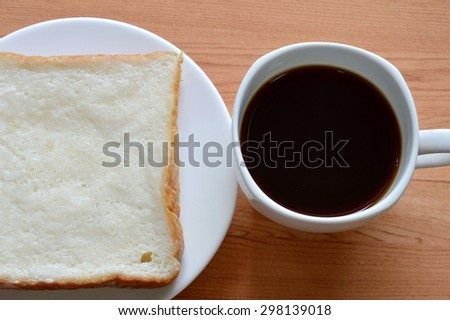black coffee and slice bread