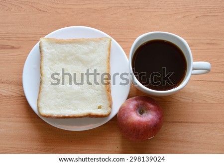 coffee and slice bread with apple