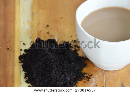 coffee scrub and milk coffee