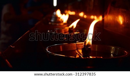 lantern fire on the oil