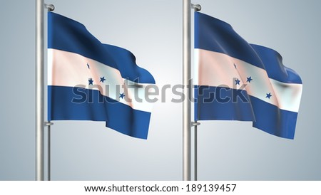Honduras  flag waving two styles