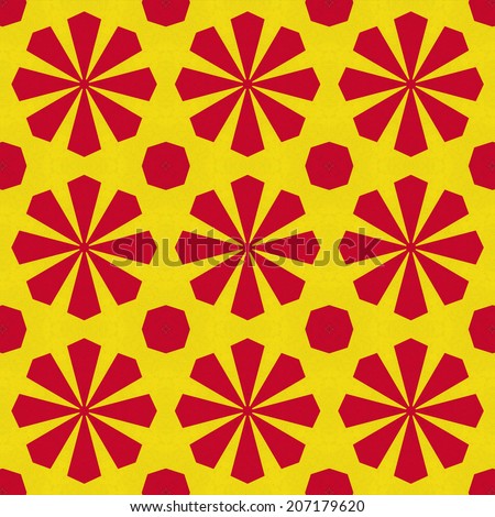 geometry yellow, green, red color pattern and abstract with seam