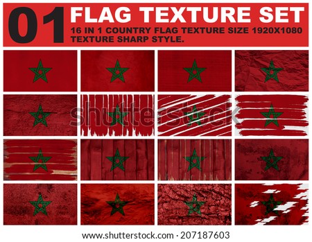 morocco Flag texture set resolution 1920x1080 pixel 16 in 1