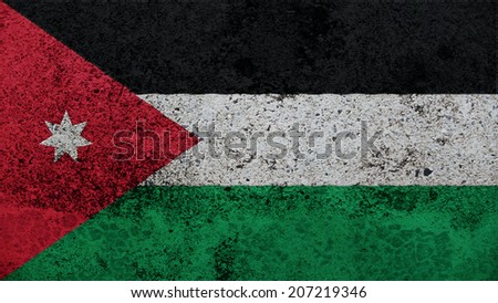 jordan Flag on the old wall texture