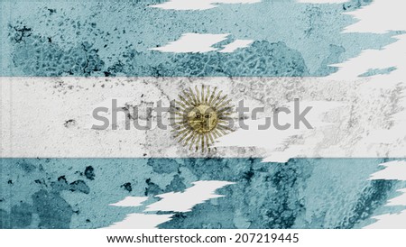 argentina flag lacerate old texture with seam