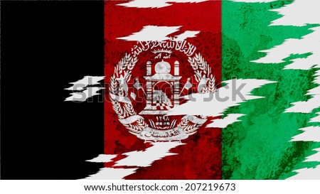 afghanistan flag lacerate old texture with seam