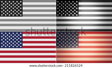united states of american flag backgrounds styles set