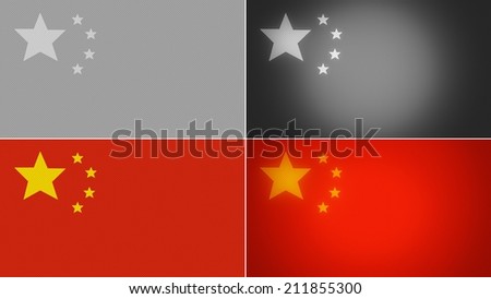 china flag backgrounds styles set