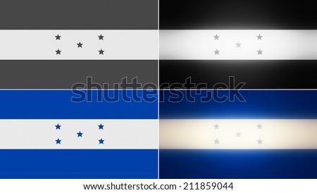 honduras flag backgrounds styles set