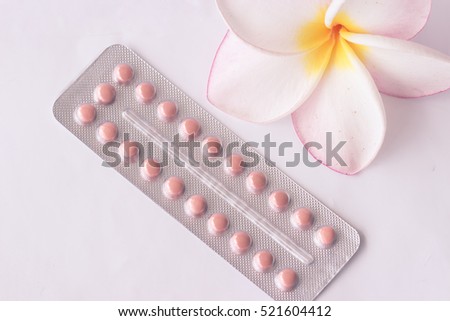 birth control pill .oral contraception concept .education