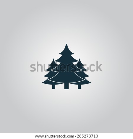 Tree, Christmas fir tree. Flat web icon or sign isolated on grey background. Collection modern trend concept design style vector illustration symbol