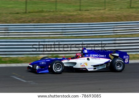 MOGYOROD, HUNGARY - JUNE 5: Kevin Ceccon drives for team Ombra Racing at the Auto GP on June 5, 2011 in Mogyorod, Hungary