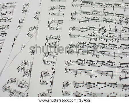Close-up of some sheets of classic music.