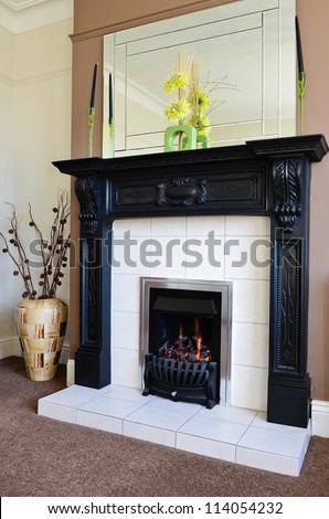 Gas fireplace and surround