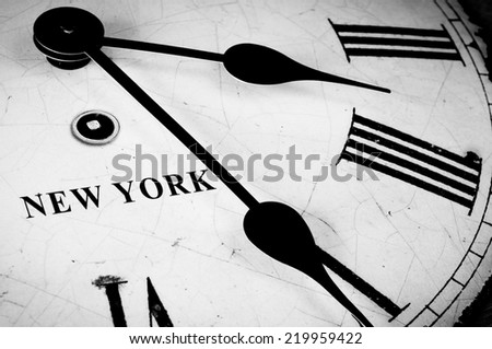 New York black and white clock face