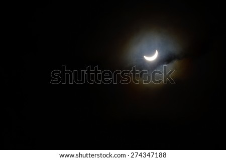 Partial solar eclipse of the sun which happened on the 20th March 2015.
