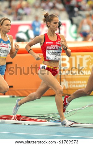 BARCELONA, SPAIN - JULY 30: Natalia Rodriguez of Spain competes on the Women 1500m during the 20th European Athletics Championships at the Olympic Stadium on July 30, 2010 in Barcelona, Spain