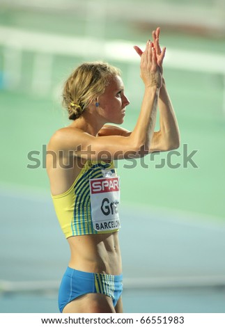 BARCELONA - AUG 1: Emma Green of Sweden during High Jump Final of the 20th European Athletics Championships at the Olympic Stadium on August 1, 2010 in Barcelona, Spain