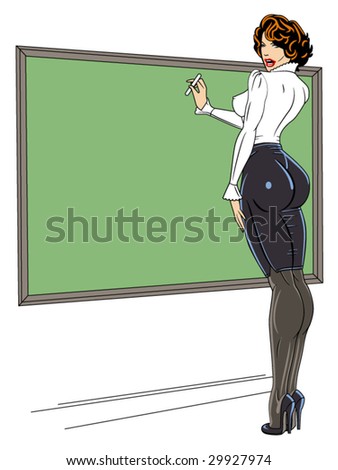stock vector vector illustration of a sexy teacher pinup girlfor more 