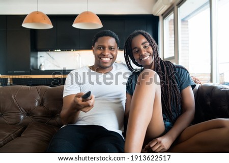 Couple spending time together while staying at home.