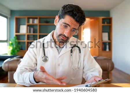 Doctor on a video call with a patient.