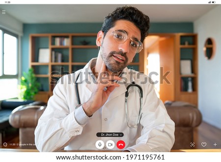 Doctor on a video call with a patient.
