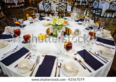 stock photo Wedding guest table