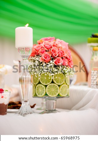 stock photo Wedding table arrangement