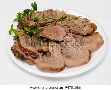 Boiled beef tongue