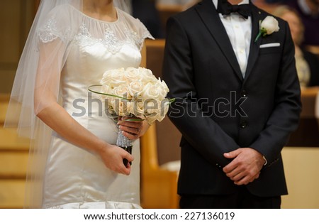 Bride and groom at the church ceremony