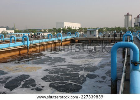 Part of a waste water treatment scene